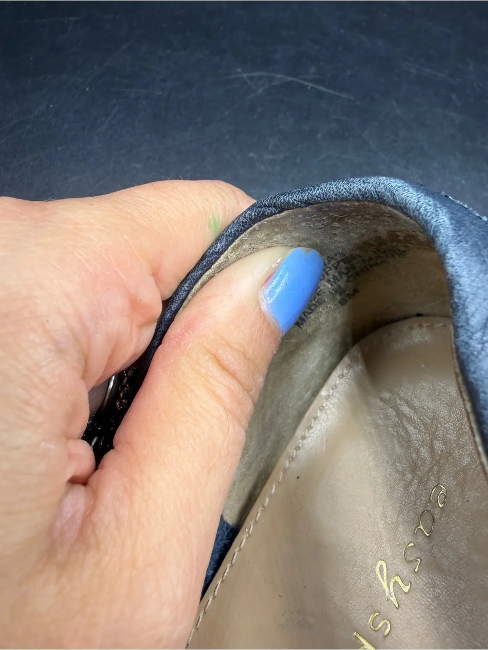 Easy spirit Classic Navy Leather Women’s Loafers with Gold Bit Detail